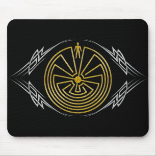 Tapis De Souris L'homme dans le Maze - L'or tribal argent