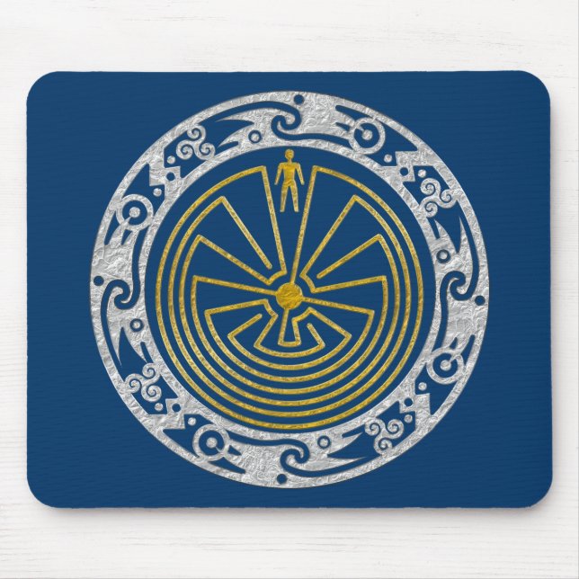 Tapis De Souris L'homme dans le Maze - Ornement or argent (Devant)