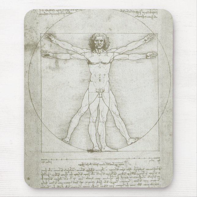 Tapis De Souris L'homme vitruvien de Léonard de Vinci (Devant)