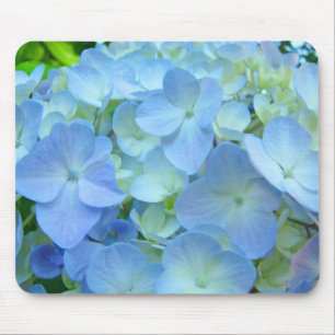 Tapis De Souris L'hortensia en pastel bleu fleurit des mousepads