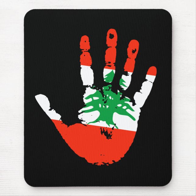 Tapis De Souris Liban - Empreinte Drapeau (Devant)