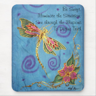Tapis De Souris Libellule peinte par soie Mousepad