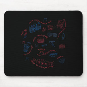 Tapis De Souris Libéral 4 juillet Patriotique Subtil Coquette Anti