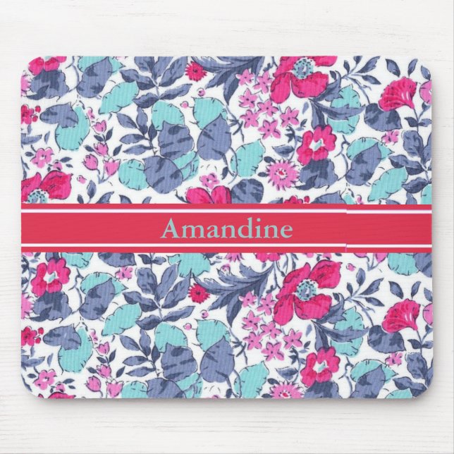 Tapis De Souris Liberty fleur personnalisable prénom (Devant)