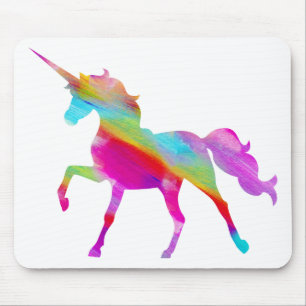 Tapis De Souris Licorne caracolante d'arc-en-ciel scintillant
