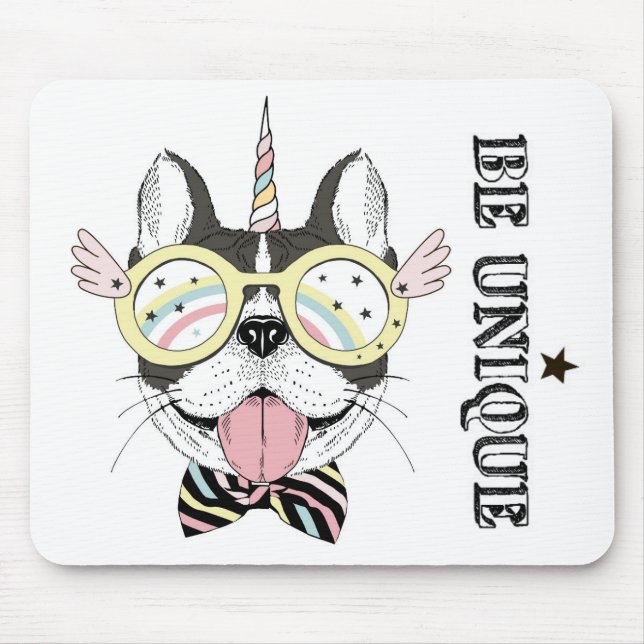 Tapis De Souris Licorne de bouledogue français (Devant)