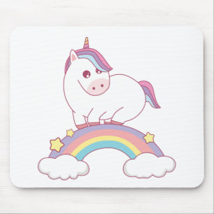 Tapis De Souris licorne debout sur l'arc-en-ciel