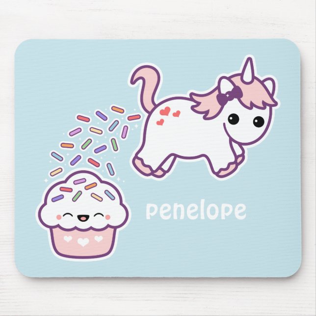 Tapis De Souris Licorne rose de Pooping (Devant)