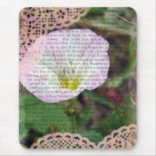 Tapis De Souris Lien de champ rose et blanc