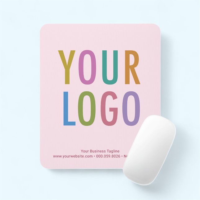 Tapis De Souris Light Blush Pink Mouse Pad Custom Logo Non Slip (MISOOK Light Pink Mousepad with Logo)