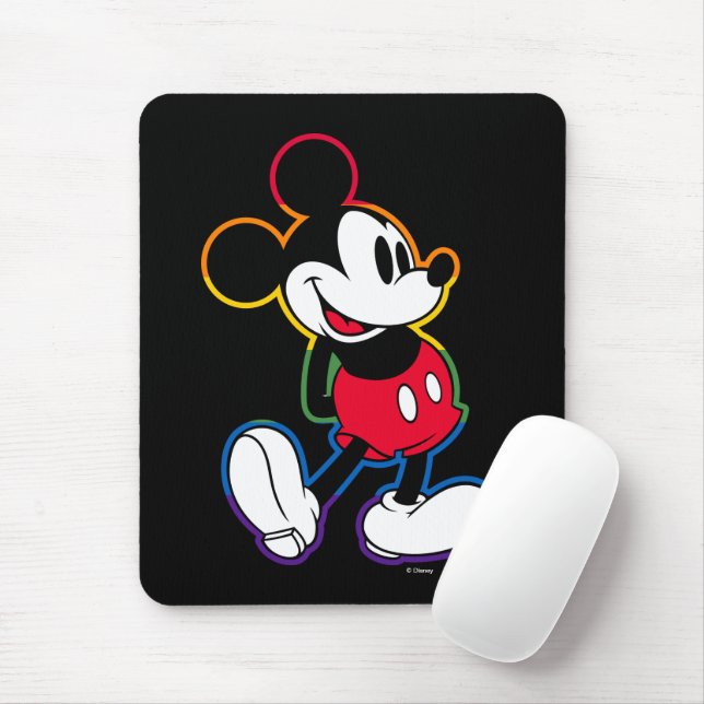 Tapis De Souris Ligne Arc-en-ciel classique Mickey (Avec souris)