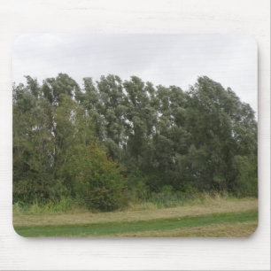Tapis De Souris Ligne d'arbres penchés Paysage Mousepad