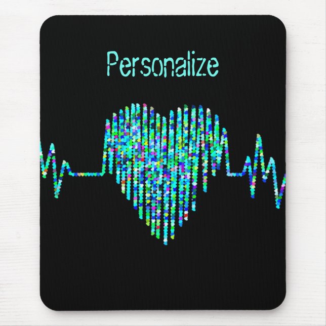 Tapis De Souris Ligne EKG coeur médical (Devant)