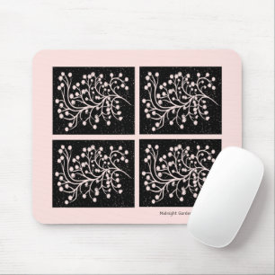 Tapis De Souris Ligne Jardin de Minuit Rose Pâle