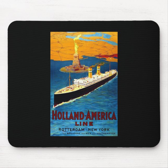 Tapis De Souris Ligne Rotterdam New York de la Hollande Amérique (Devant)