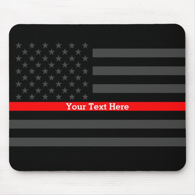 Tapis De Souris Ligne rouge mince élégante drapeau noir (Devant)