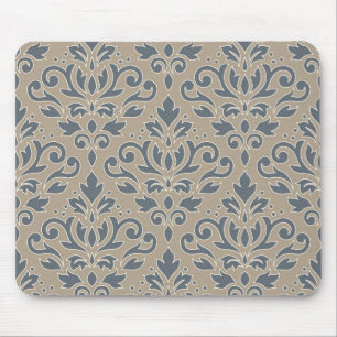 Tapis De Souris Ligne sable de crème de motif de damassé de