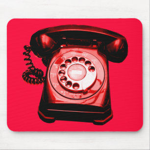 Tapis De Souris Ligne téléphonique rouge