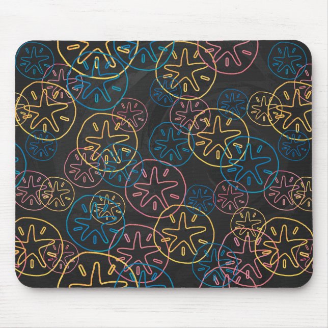 Tapis De Souris Lignes de Dollar de Sable Rouge Jaune Bleu (Devant)