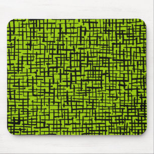 Tapis De Souris Lignes d'encre - Noir sur Martian Green