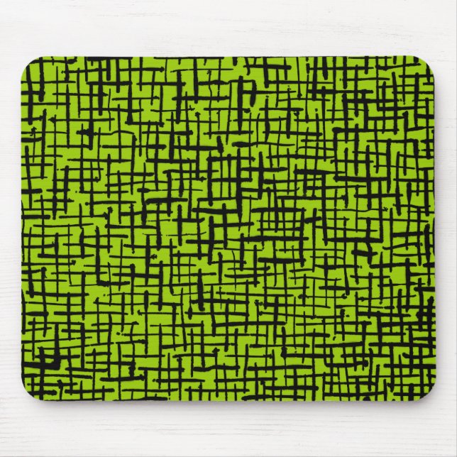Tapis De Souris Lignes d'encre - Noir sur Martian Green (Devant)