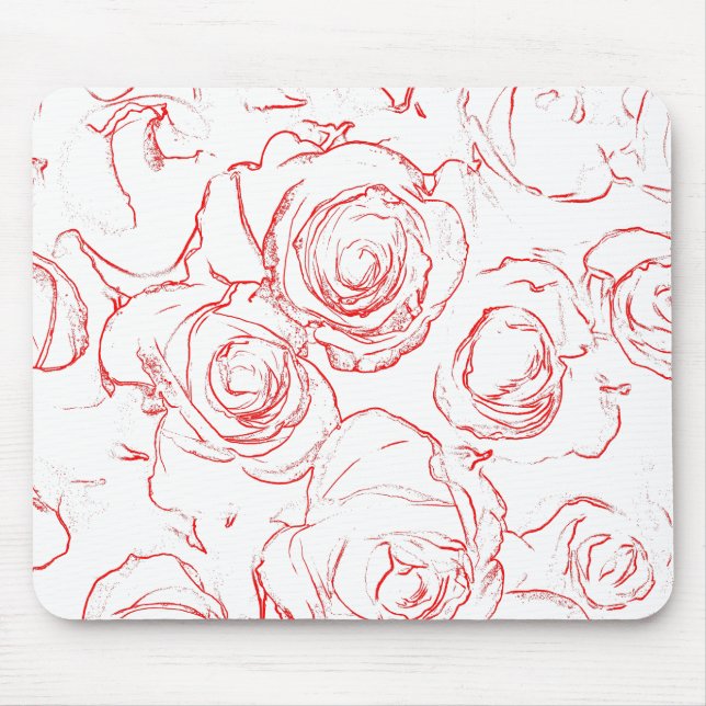 Tapis De Souris Lignes directrices de Red Roses (Devant)
