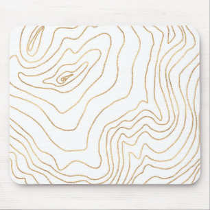 Tapis De Souris Lignes d'or moderne Design minimaliste main dessin