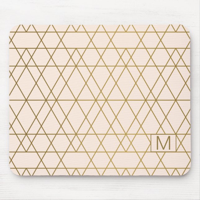 Tapis De Souris Lignes géométriques d'or (Devant)