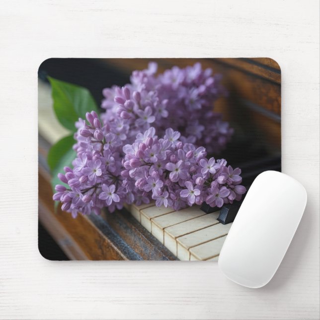 Tapis De Souris Lilac Bunch Sur Les Vielles Touches De Piano (Avec souris)