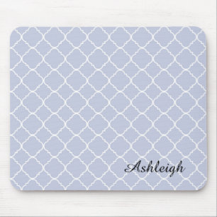 Tapis De Souris Lilac et Quatrefoil blanc
