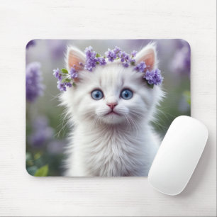 Tapis De Souris Lilac Laurel Sur White Kitten