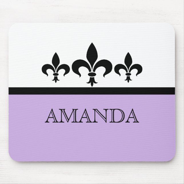 Tapis De Souris Lilac Swanky Fleur De Lis Mousepad (Devant)