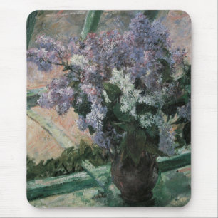 Tapis De Souris Lilacs dans une fenêtre par Mary Cassatt, Art Vint