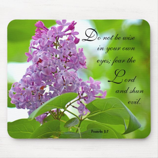 Tapis De Souris Lilacs Proverbes 3:7 Mousepad (Devant)