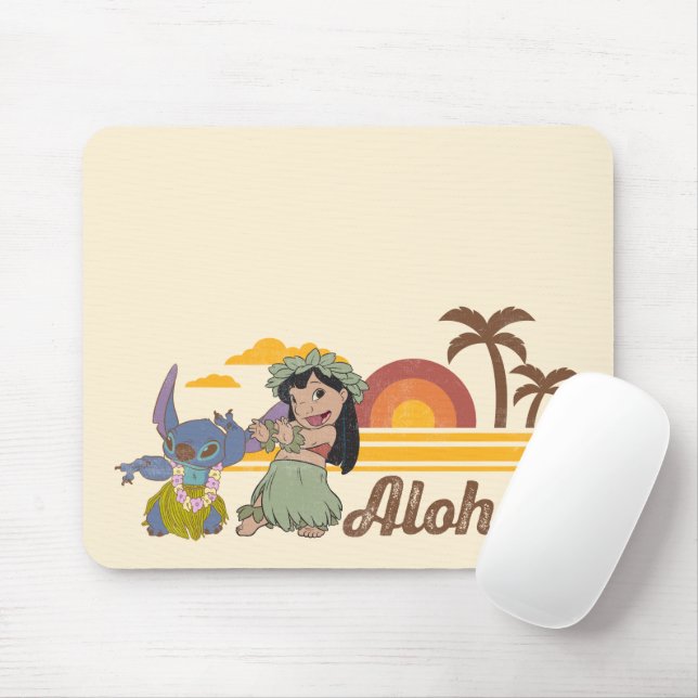 Tapis De Souris Lilo et Stitch | Aloha (Avec souris)