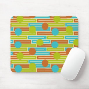 Tapis De Souris Lime Green, Cinnamon Brown, Rectangles Turquoise