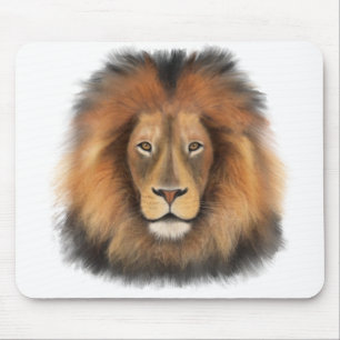 Tapis De Souris lion aquarelle Leo roi safari animal jungle chat 