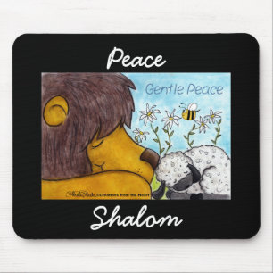 Tapis De Souris Lion et agneau paix douce