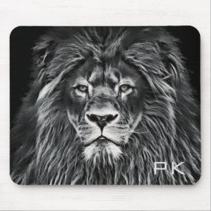Tapis De Souris Lion Gris Majestic Monogramme
