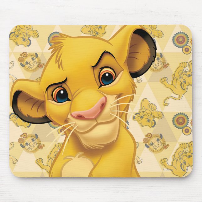 Tapis De Souris Lion King | Simba sur le Motif triangle (Devant)