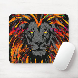 Tapis De Souris Lion Mousepad - Souris Orange Sombre Lion