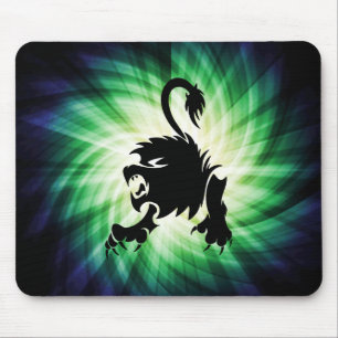 Tapis De Souris Lion noir ; Lion ; cool