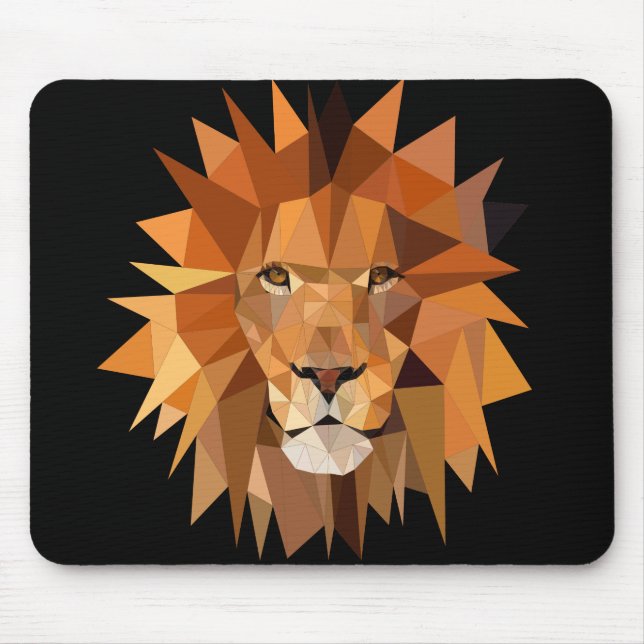 Tapis De Souris Lion Polygone moderne personnalisé (Devant)