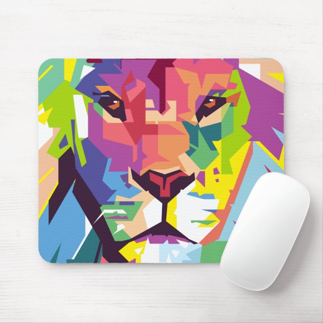 Tapis De Souris Lion | Pop Art (Avec souris)
