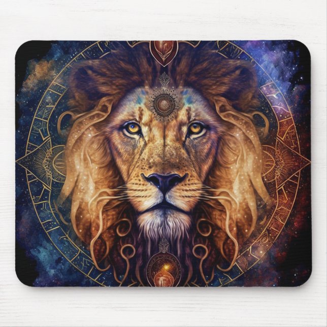 Tapis De Souris Lion Spirit Mandala Art Visionnaire (Devant)