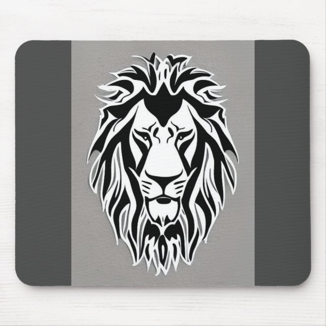 Tapis De Souris Lion triste noir et blanc decal gris arrière - pla (Devant)
