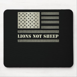 Tapis De Souris Lions Not Sheep USA Flag Independence Day