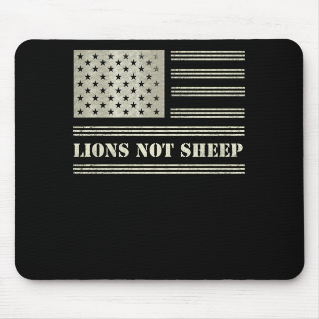 Tapis De Souris Lions Not Sheep USA Flag Independence Day (Devant)