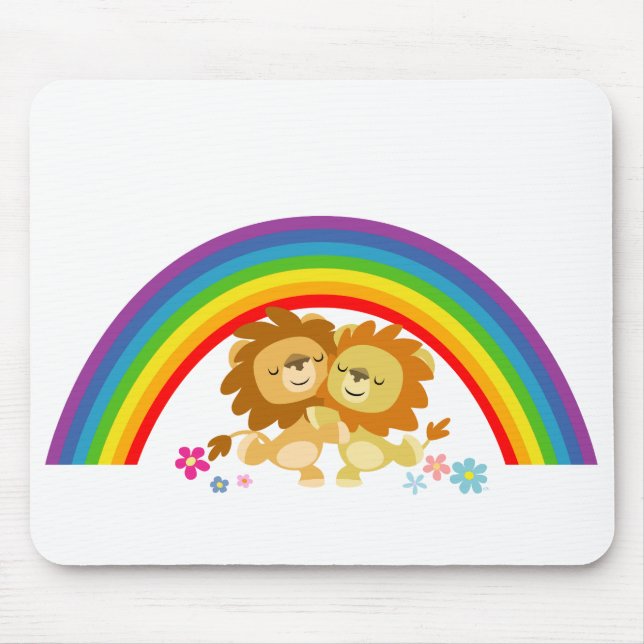 Tapis De Souris Lions Tango-Mignons Mousepad de bande dessinée (Devant)