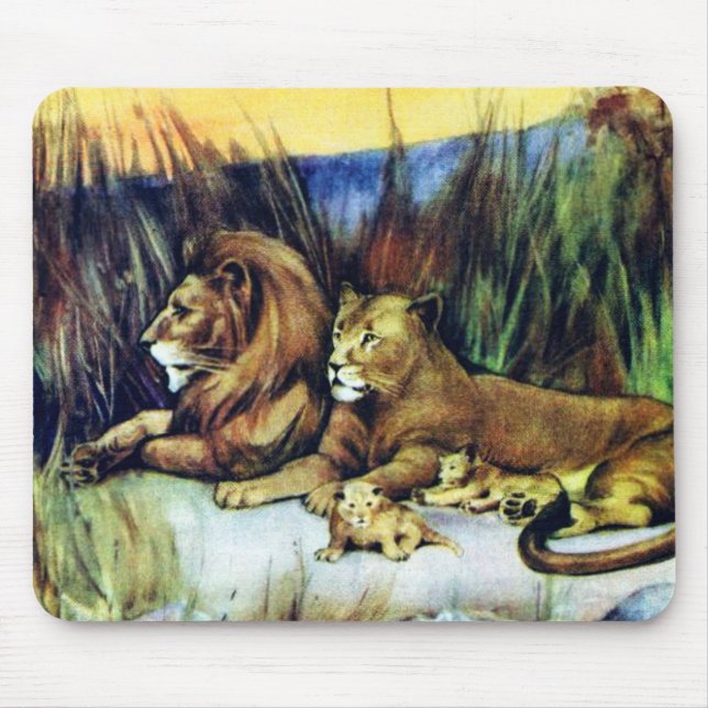 Tapis De Souris Lions vintages (Devant)